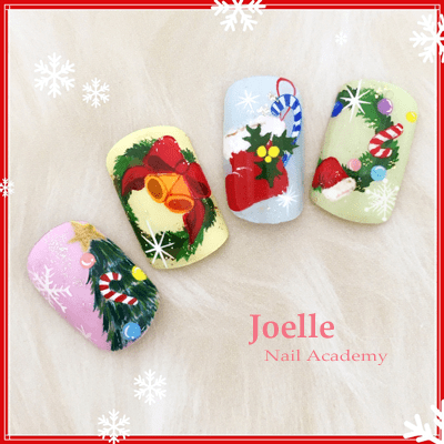ネイル検定2級フラットアート・クリスマス
